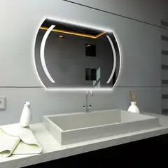 RTA DESIGN - Espejo Rectangular Manson Gris con Luz Led