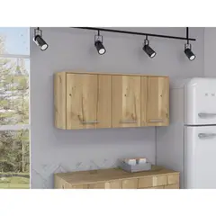 RTA DESIGN - Gabinete Superior Petra Café claro y Blanco Vainilla No Incluye Mesón