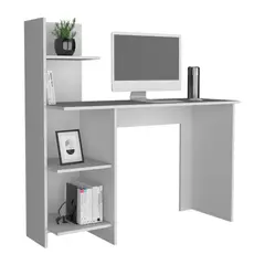 RTA DESIGN - Escritorio Vilna Blanco Duqueza con Cuatro Entrepaños_.