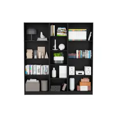 RTA - Combo de Bibliotecas Home Wengue Incluye Tres Bibliotecas sin puertas