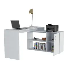 RTA DESIGN - Escritorio Axis Blanco con una Puerta y cuatro Entrepaños VM Hogar