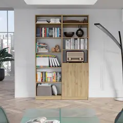 RTA DESIGN - Combo de Bibliotecas Home Macadamia con 2 Bibliotecas 2 Complementos