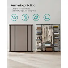 RTA DESIGN - Closet Falts Gris Pardo Variedad de Entrepaños en Tela