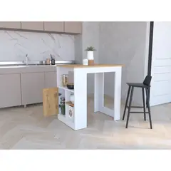 RTA DESIGN - Barra de Cocina Mirlin Blanco y Macadamia diseño moderno