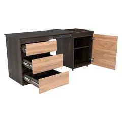RTA DESIGN - Escritorio Taira Caoba y Miel con Tres Cajones Extensibles