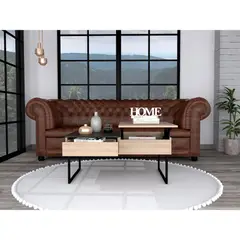 RTA DESIGN - Mesa de Centro Salento Beige con Gran Capacidad de Almacenamiento_.