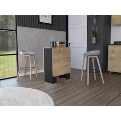 RTA DESIGN - Mesa Auxiliar de Cocina Plegable Merida Wengue con Amplia Superficie