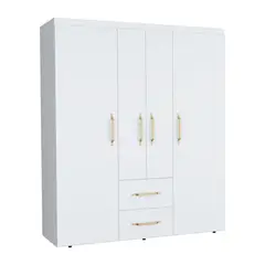 RTA DESIGN - Closet Bariloche Bombay Dorado Pequeño con Entrepaños y Cuatro Puertas