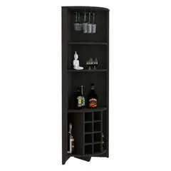RTA DESIGN - Bar Esquinero Sarume Wengue Ocho Botellas y Tres Entrepaños ZF