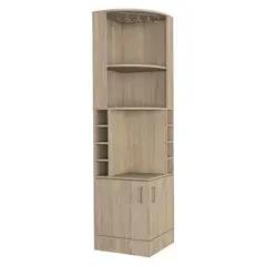 RTA DESIGN - Bar Esquinero Ascher Beige con Dos Puertas y Porta Copas