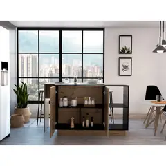 RTA DESIGN - Barra de Cocina ErisCafé Claro y Wenguecon Dos Puertas Batientes ZF