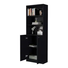RTA DESIGN - Biblioteca Home Wengue con cinco entrepaños y Dos Puertas Abatibles ZF