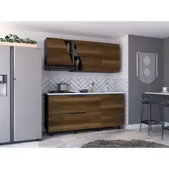 RTA DESIGN - Cocina Integral Minox Cobre y Plata Oscuro Incluye Mesón Derecho ZF