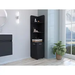 RTA DESIGN - Mueble Esquinero Malibu Wengue con dos puertas y patas metalicas ZF