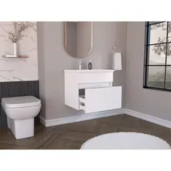 RTA DESIGN - Mueble Lavamanos Aydin 50 Blanco con un cajon y amplio espacio ZF