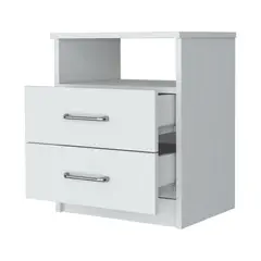 RTA DESIGN - Mesa de Noche Cantabria Blanco con Dos Cajones ZF