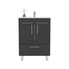 RTA DESIGN - Mueble Lavamanos Homer Wengue Un Cajón y Dos Puertas Batientes ZF