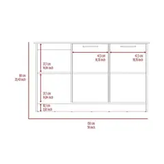 RTA DESIGN - Barra de Cocina Samara Blanco y Café Claro