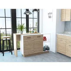 RTA DESIGN - Barra de Cocina Eris Café Claro y Blanco