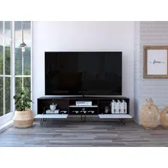 RTA DESIGN - Mesa Para Tv Lara Caoba y Blanco Para Televisor de 70 Pulgadas