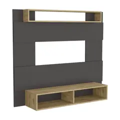 RTA DESIGN - Panel de Tv Chares Plata Oscuro y Macadamia Hasta 55 Pulgadas