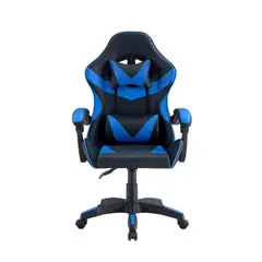 RTA DESIGN - Silla Gamer BMG-17 Negro y Azul con Cómodo Espaldar y Rodachines