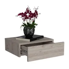 RTA DESIGN - Mesa de Noche Flotante Milano Humo Con un cajón