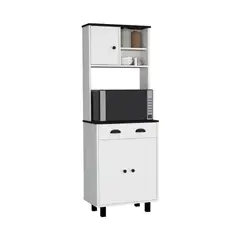RTA DESIGN - Alacena Nashira Blanco y Wengue con puertas abatibles