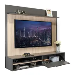 RTA DESIGN - Panel de Tv Hober Plata Oscuro y Bardolino Desde 55 Hasta 70 Pulgadas