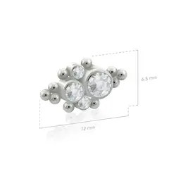 AGHA JEWELRY - Titanio Aretes Piercing Bangkok Bezel set para lóbulo