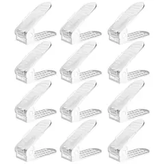 ENERGY PLUS - Set x12 Organizadores Zapatos Ajustables Zapatero Ahorrador Blanco