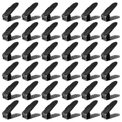 ENERGY PLUS - Set x36 Organizadores Zapatos Ajustables Zapatero Ahorrador Negro