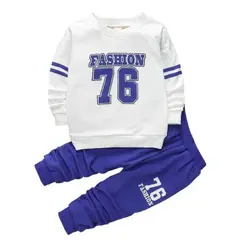 URBAN PLUS - Conjunto niño buzo y pantalon 76 blanco con azul