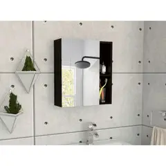 RTA DESIGN - Gabinete de Baño Labell Wengue Puerta Espejo y Entrepaños ZF