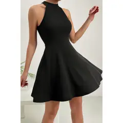 NEGRELI - VESTIDO DE MUJER CUELLO HALTERS SEMI-ROTONDO