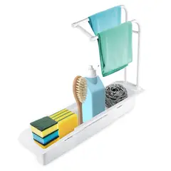 CHEF MASTER - Organizador Lavaplatos Esponja y Jabón Escurridor Blanco