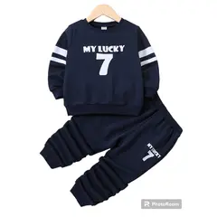 URBAN PLUS - Conjunto niño buzo y pantalon 7 azul sudadera