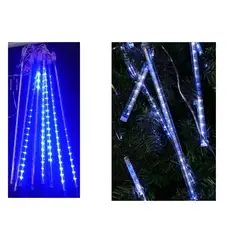 GENERICO - Luces led navideña luz decorativa lluvia meteoro Azul 50 cm