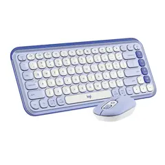 LOGITECH - Combo Teclado Y Mouse Bluetooth Pop Icon Lila