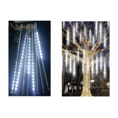 GENERICO - Decoracion Navideña luces Led lluvia Meteoro blanco frio 50 cm