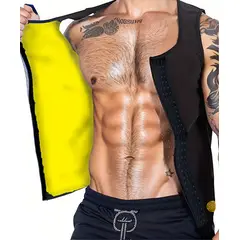 RAINBOW SHAPER - Chaleco Faja Hombre Neopreno 4 Broches Gimnasio Reductora.