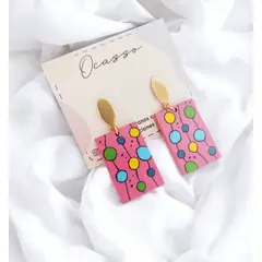 GENERICO - Aretes circulos colores accesorios artesanales para dama