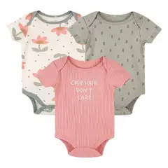 AMERICAN GENERICS - Set De Bodys Mamelucos Para Bebe Niña 3 und Algodón Org