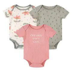 AMERICAN GENERICS - Set De Bodies Mamelucos Para Bebe Niña 3 und Algodón Org