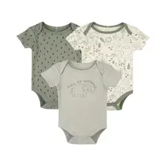 GENERICO - Set De Bodies Mamelucos Para Bebe Niño 3 und Algodón Org