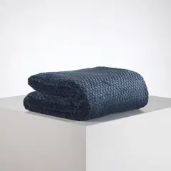 DISTRIHOGAR - Cobija Flannel Fleece 280 gr Bee Azul 180 x 220 cm