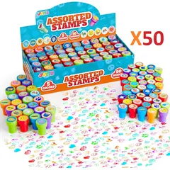 GENERICO - Sellos Didácticos X50 Estampados Diseños Infantiles emojics