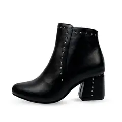 BALLERINA - Botín Cuero Para Mujer Negro Ballerinas Carina