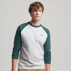 SUPERDRY - Camiseta Manga Larga Para Hombre Essential Baseball Ls Camiseta