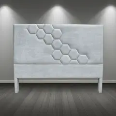 GENERICO - Cabecero Geometry de 160 Color gris (Para cama Queen)